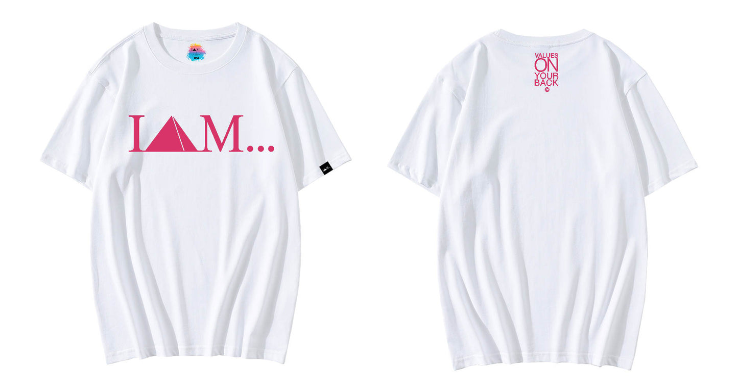 Logo Tee - White / pink