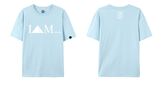 Logo Tee- Caroline Blue/White