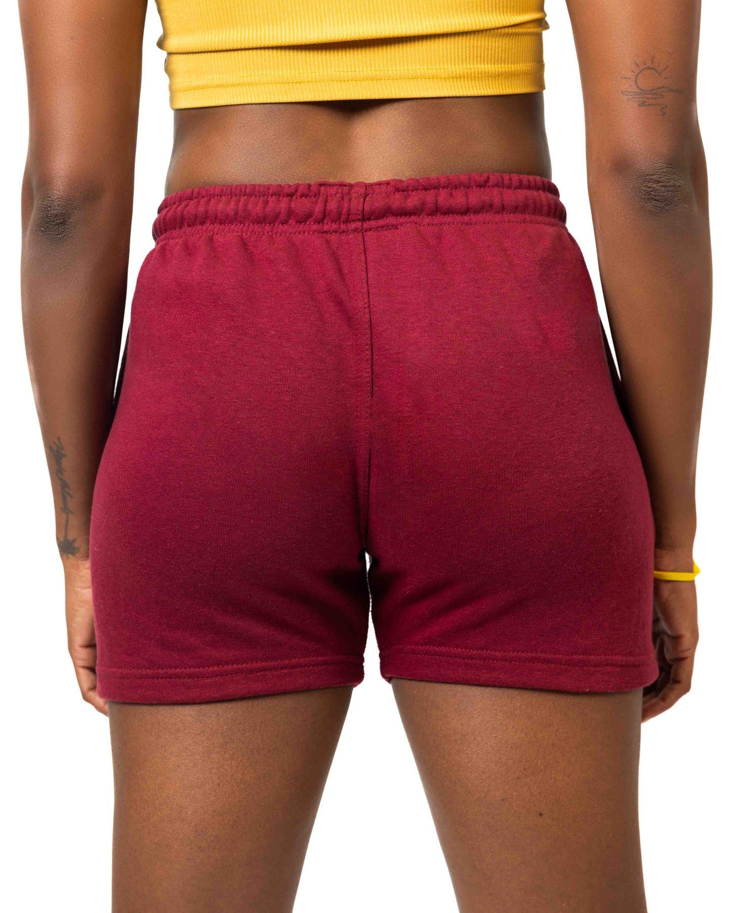 Jogger Shorts - Maroon/Mustard