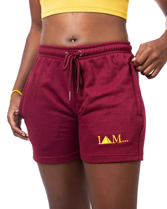 Jogger Shorts - Maroon/Mustard