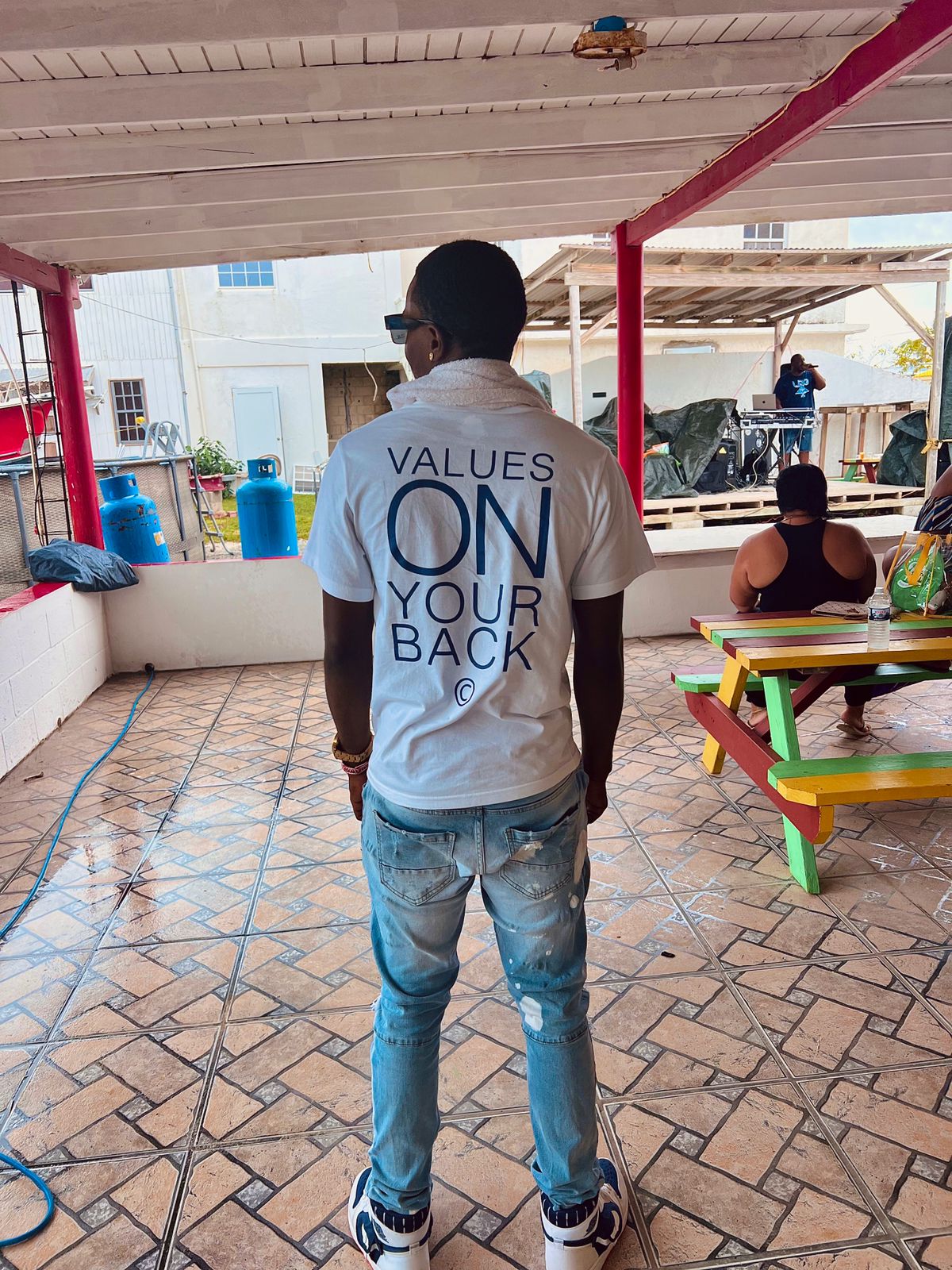 Logo Tee - white/blue