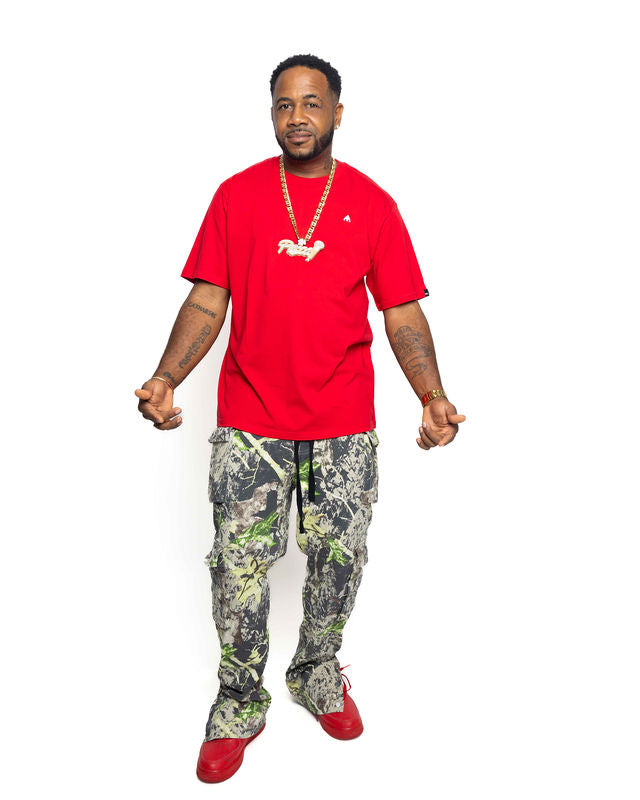 'CRIMSON' Small logo Tee - Red/White